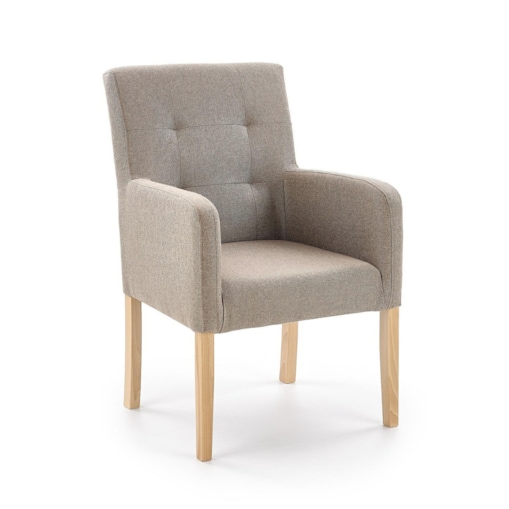 KRZESŁO TAPICEROWANE Filem beż tkanina Inari BUKOWE NOGI