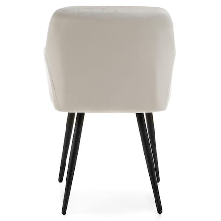 Krzesło tapicerowane pikowane welurowe do salonu jadalni ORTE beżowe