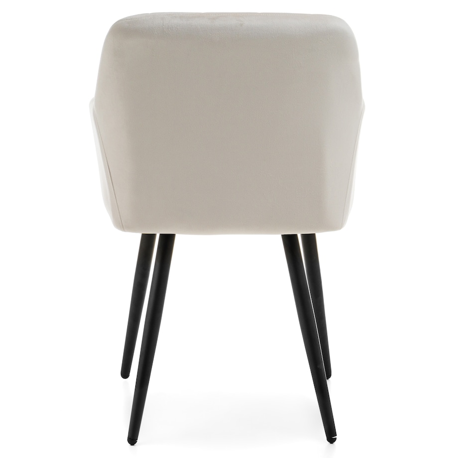 Krzesło tapicerowane pikowane welurowe do salonu jadalni ORTE beżowe