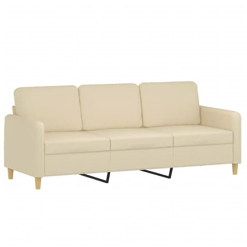 vidaXL 3-osobowa sofa, kremowa, 180 cm, tapicerowana tkaniną