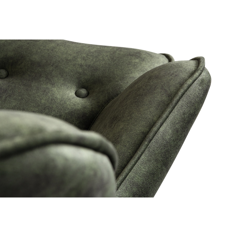 KONSIMO GLORI Fotel wypoczynkowy z weluru i pikowanym wzorem - jasnoszary i ciemnozielony