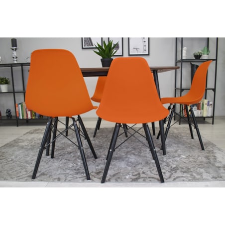 Krzesło Do Jadalni Kuchni Salonu Osaka Pomarańcz / Nogi Czarne
