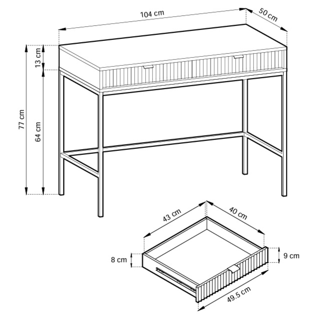 Toaletka do przedpokoju NEW - kaszmirowa + st. czarny