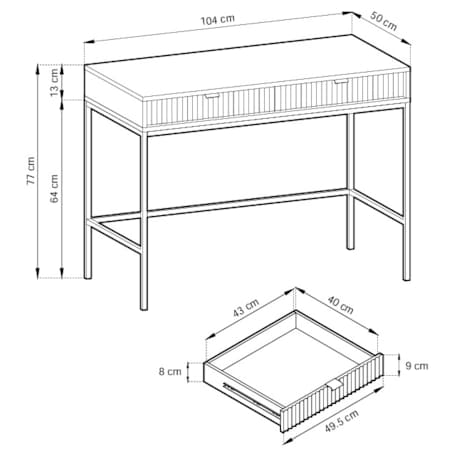 Toaletka do przedpokoju NEW - kaszmirowa + st. czarny