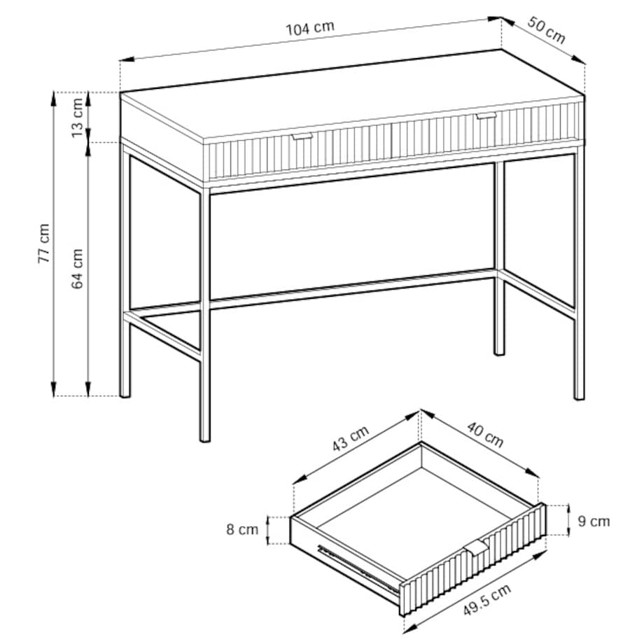 Toaletka do przedpokoju NEW - kaszmirowa + st. czarny