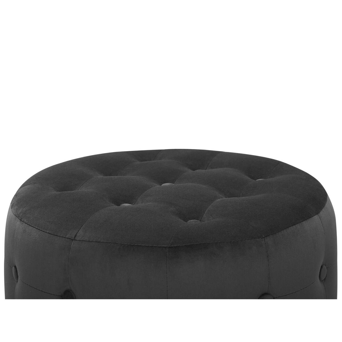 Puf welurowy ⌀ 55 cm czarny TAMPA