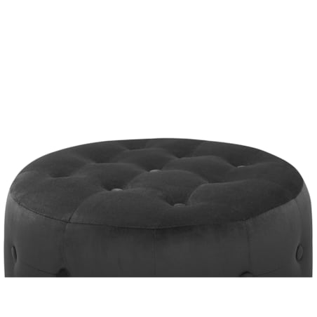 Puf welurowy ⌀ 55 cm czarny TAMPA