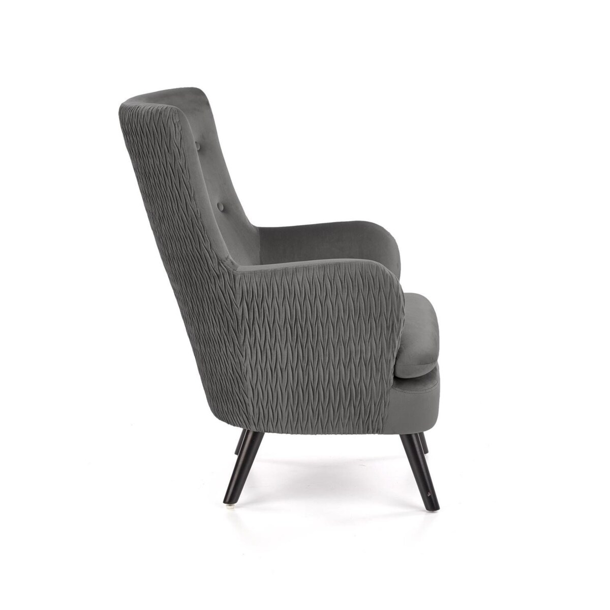 FOTEL WYPOCZYNKOWY Idris szary DREWNIANE NOGI czarne