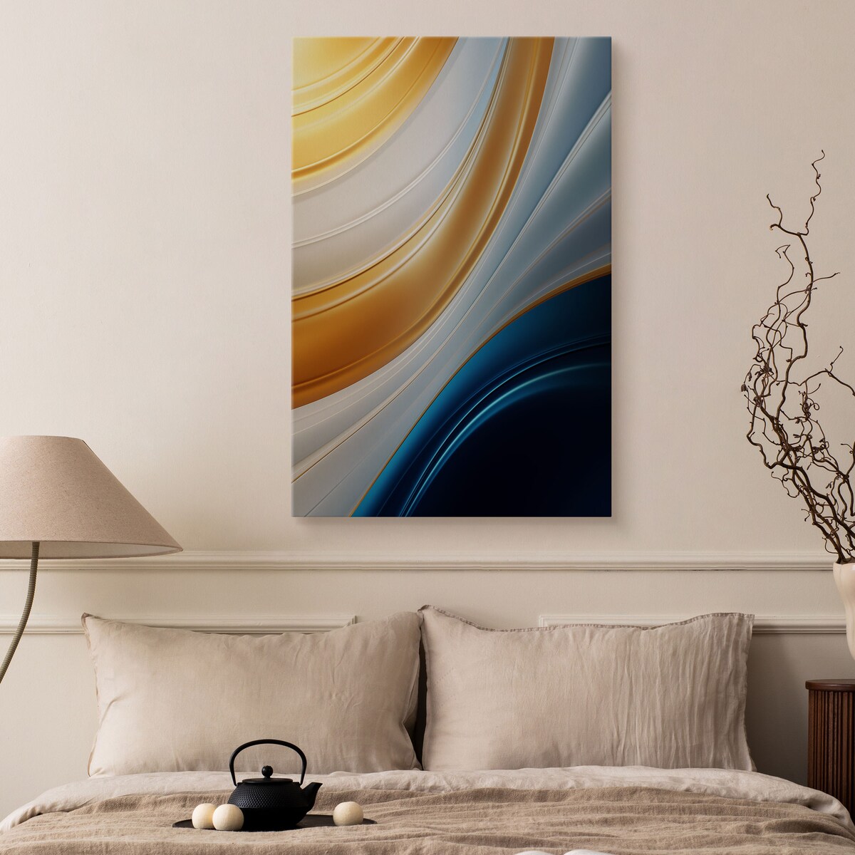 OBRAZ DO SYPIALNI ABSTRAKCJA NOWOCZESNY WZÓR STYL GLAMOUR 80x120cm