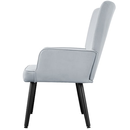 Fotel uszak do salonu wypoczynkowy welurowy tapicerowany jasnoszary