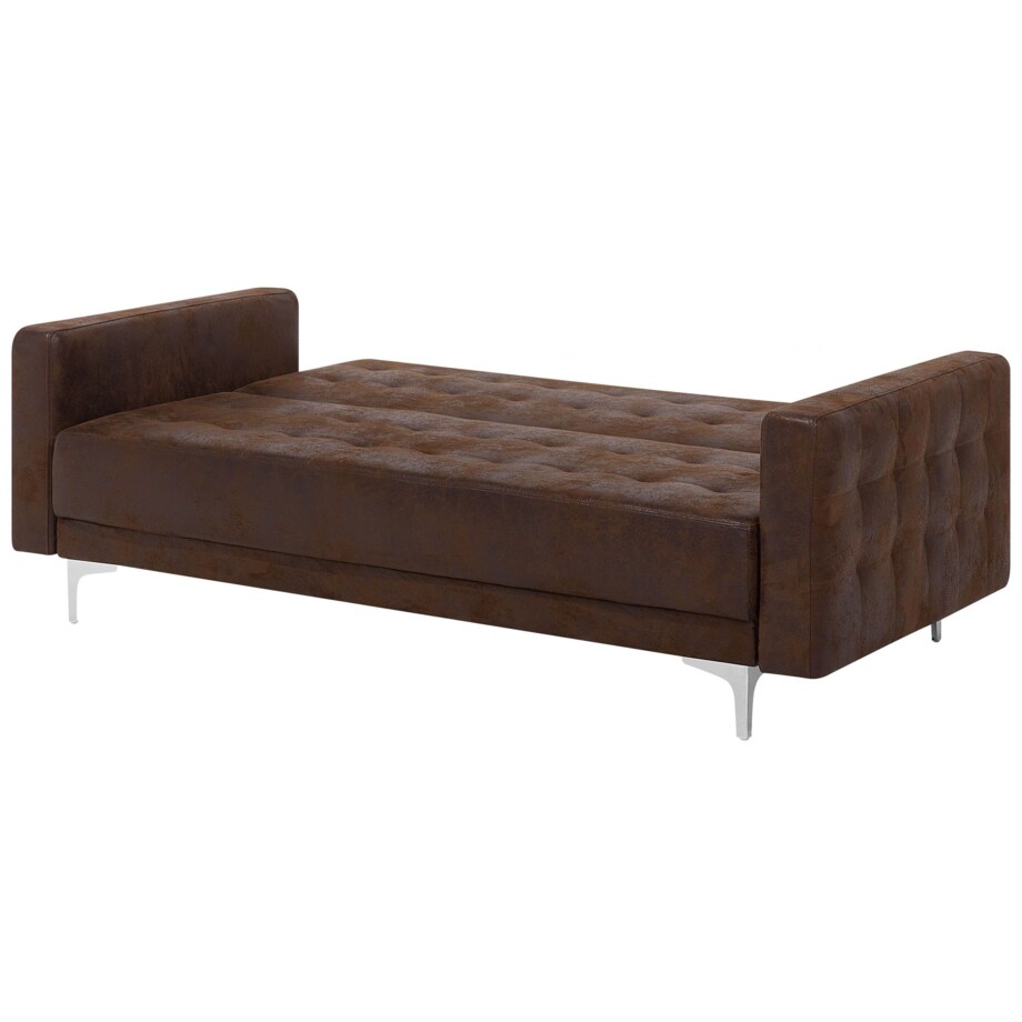 Zestaw wypoczynkowy 5-osobowy ekoskóra brązowy ABERDEEN