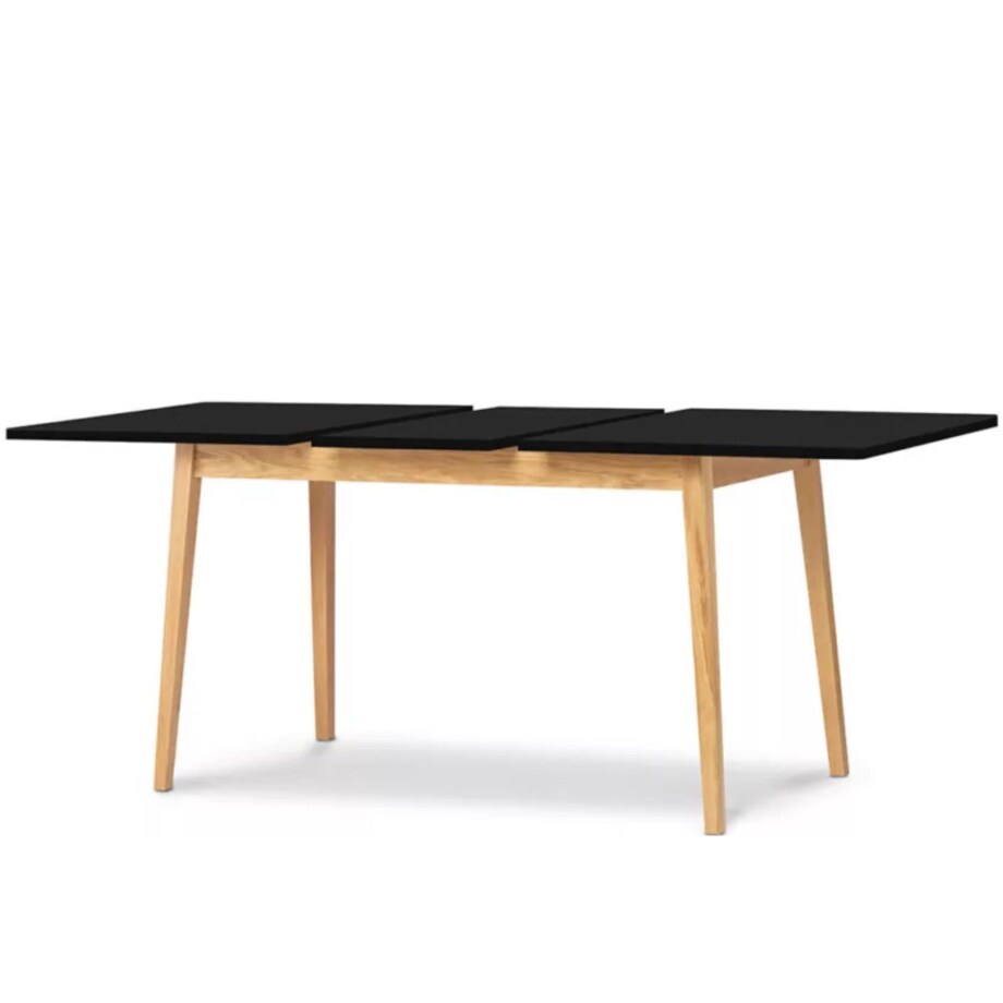 KONSIMO FRISK Czarny rozkładany stół w stylu skandynawskim
