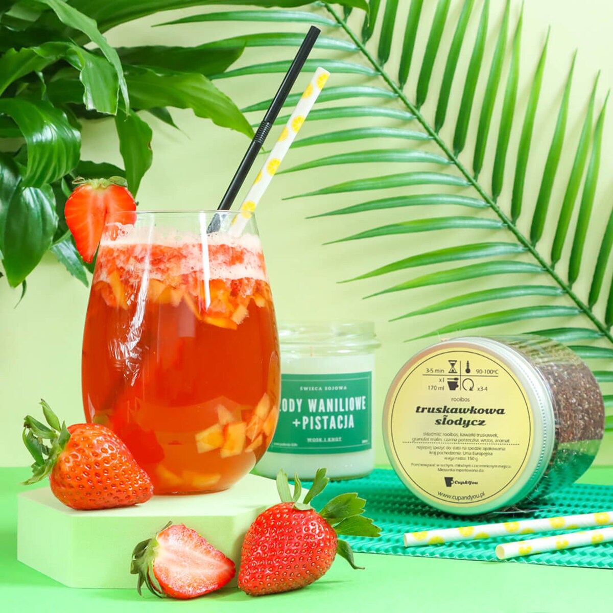 Herbata rooibos z czerwonokrzewu TRUSKAWKOWA SŁODYCZ o smaku truskawkowym - herbata liściasta sypana mieszanka napar susz - gotowa na prezent upominek