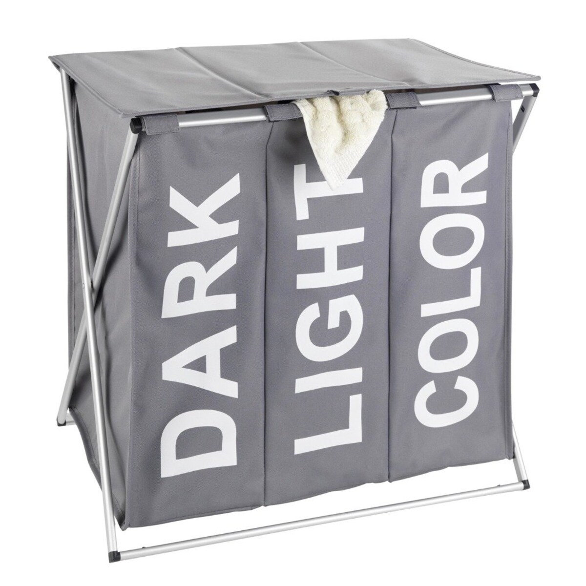 Kosz trójkomorowy, składany pojemnik na pranie TRIO TOP - 57 x 57 x 38, WENKO