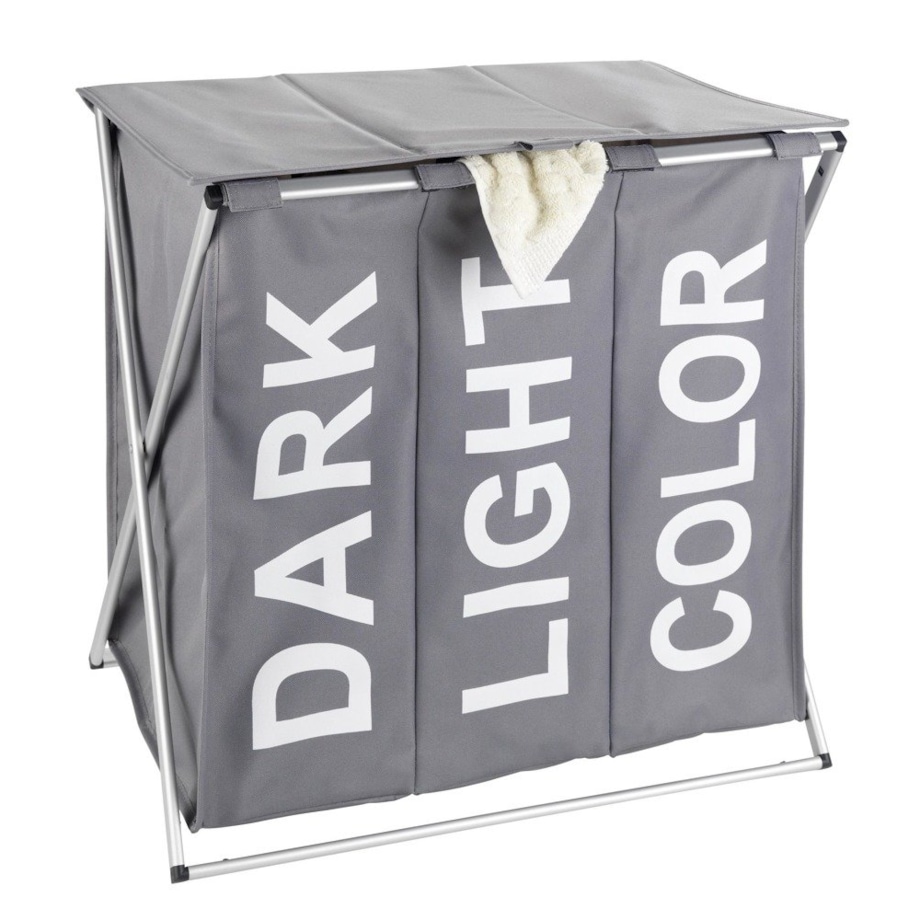 Kosz trójkomorowy, składany pojemnik na pranie TRIO TOP - 57 x 57 x 38, WENKO