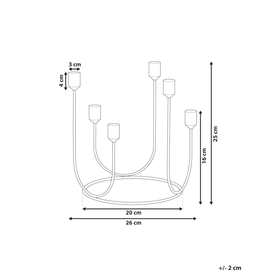 Świecznik metalowy 25 cm czarny PANAY