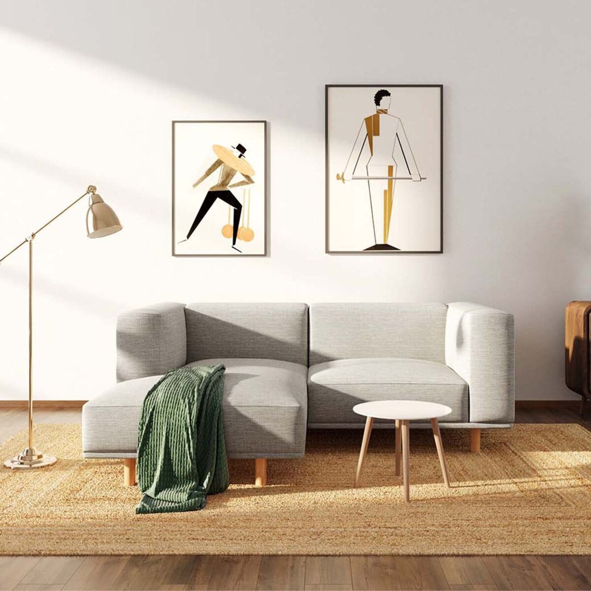 Kukumo sofa narożna lewa Jasnoszara