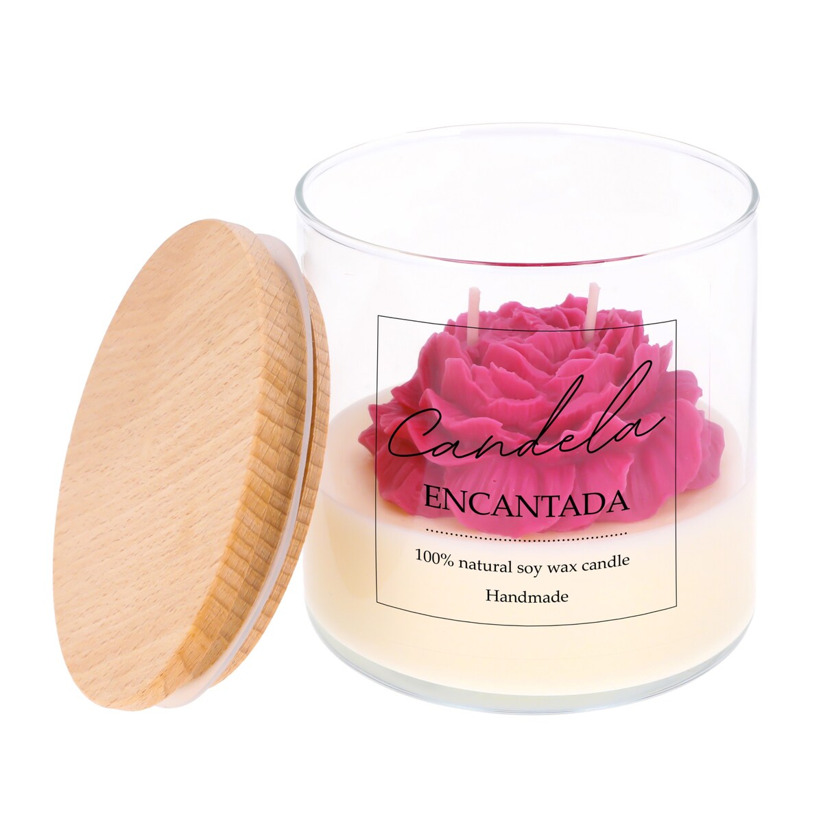 Świeca sojowa ZAPACHOWA świeczka PEONIA handmade prezent CANDELA ENCANTADA
