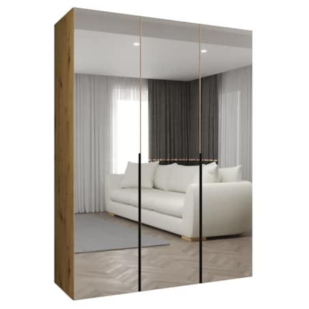 Szafa uchylna otwierana ALICANTE 3 150 wys. 202 cm Artisan + u. Czarny