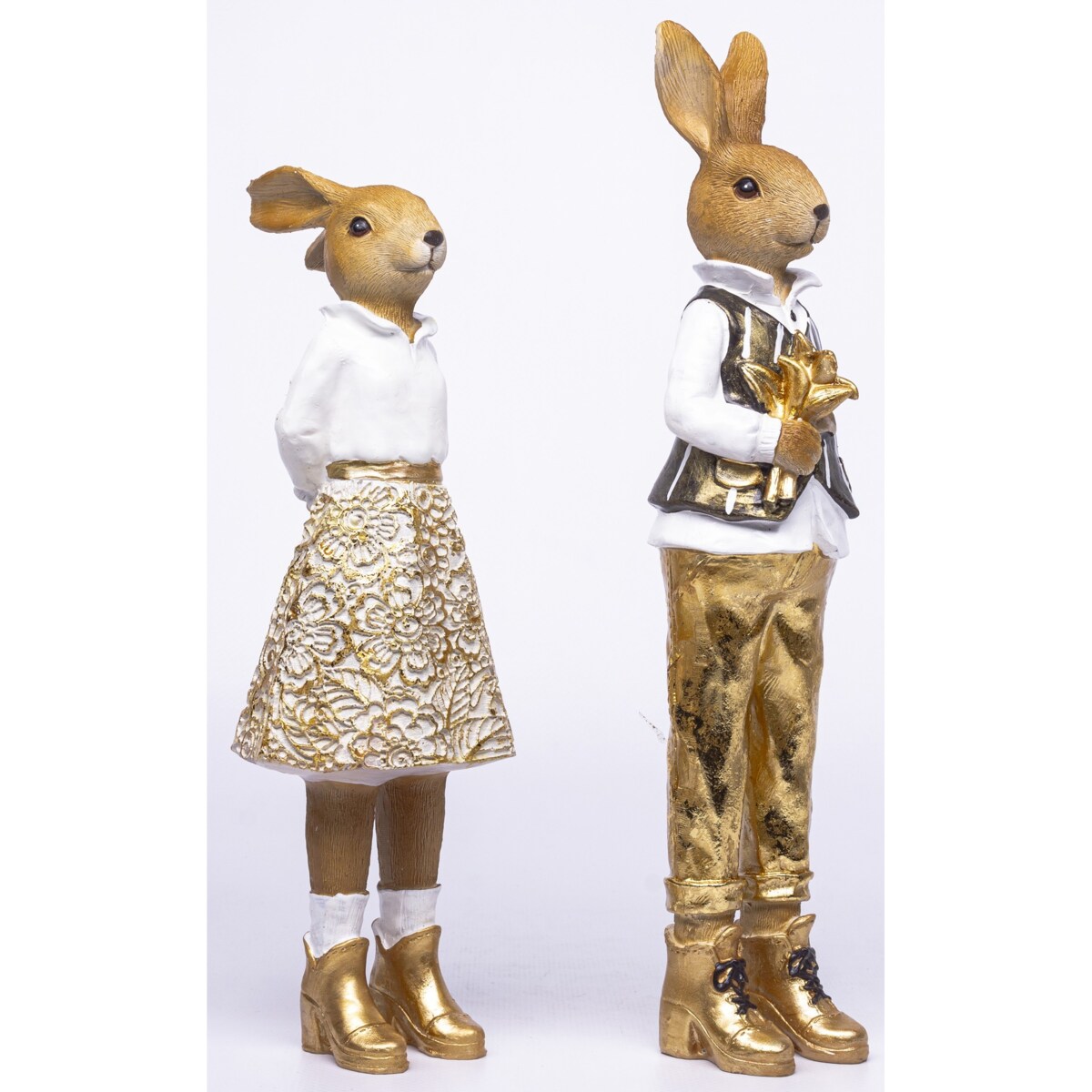 Dekoracja - para królików 24x8,5x7,5 i 28x8x6,5 cm GIOVANI