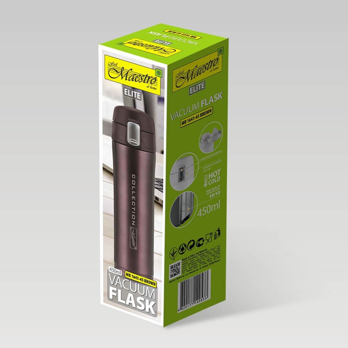 Kubek termiczny na kawę do kawy 450ml brązowy MAESTRO MR-1641-45-BROWN