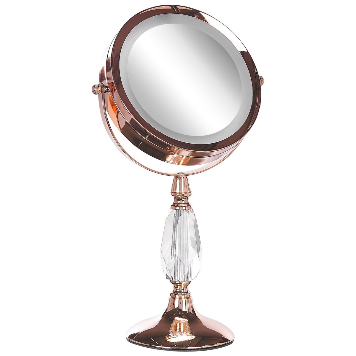 Lusterko kosmetyczne LED ø 18 cm różowe złoto MAURY