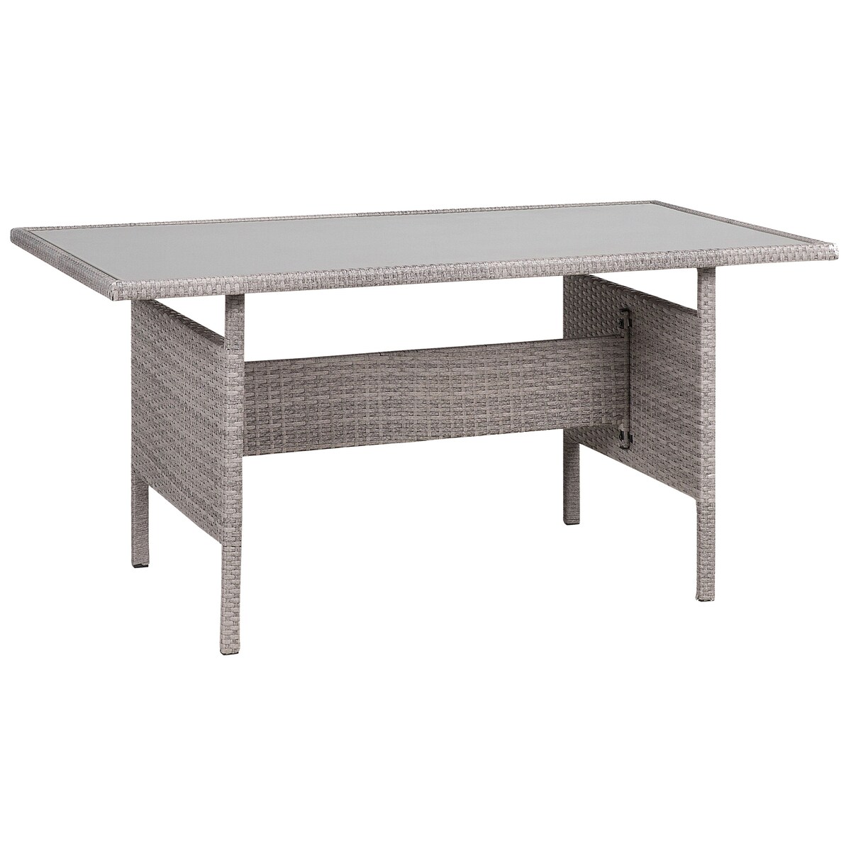 Stół ogrodowy VITERBO 145 cm 80 cm Szkło Jasnoszary