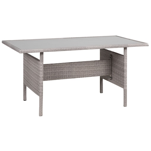 Stół ogrodowy VITERBO 145 cm 80 cm Szkło Jasnoszary