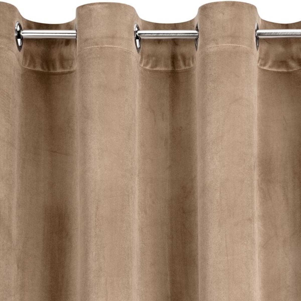 Zasłona Welurowa Velvet Przelotki 140 x 250 Beżowa Welur Aksamitna miękka