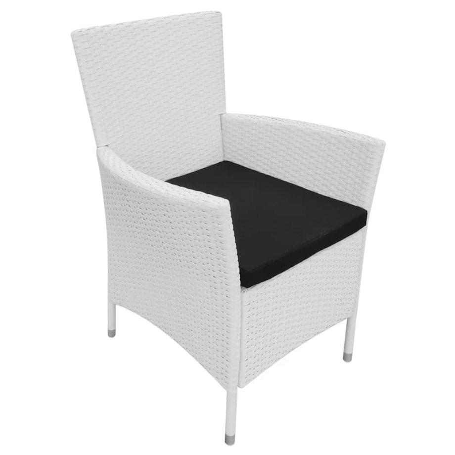 vidaXL 5-cz. zestaw mebli ogrodowych, rattan PE, kremowa biel