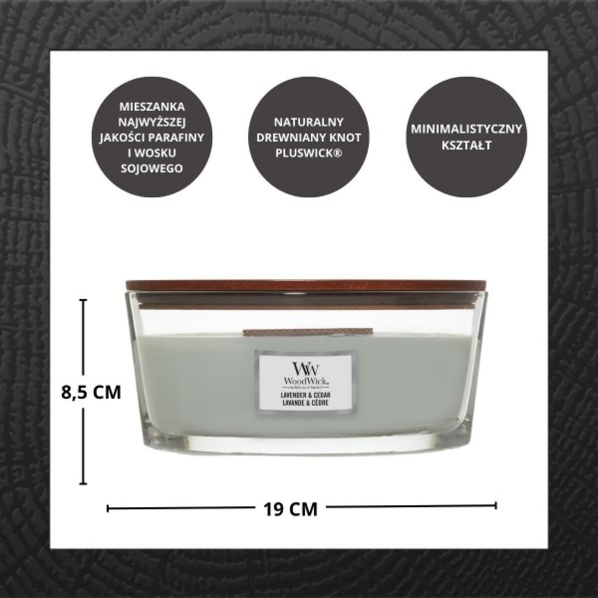 WoodWick świeca Elipsa LAVENDER & CEDAR