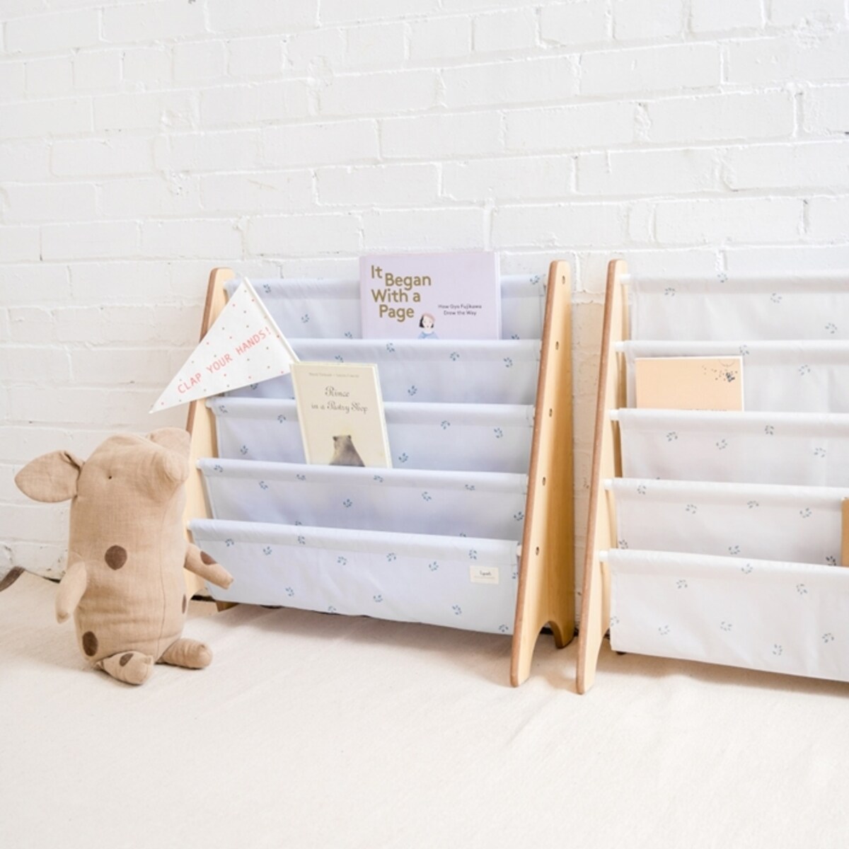 3 Sprouts Stojak na Książki Recycled Blueberry Ivory