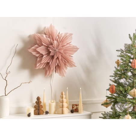 Dekoracja świąteczna OSTERAN Gwiazda 59 cm Różowy