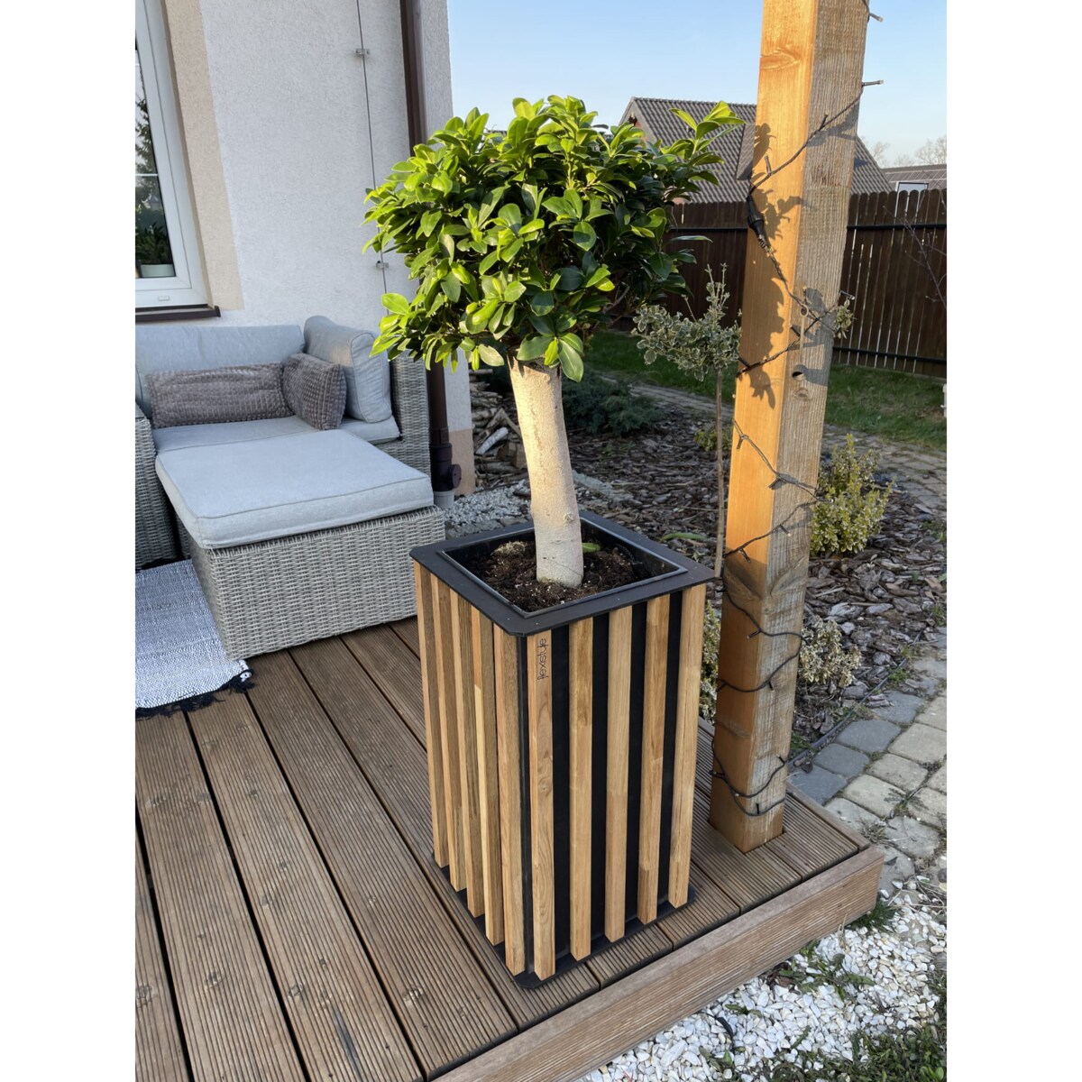 Donica drewniana Lamele 35x60 cm