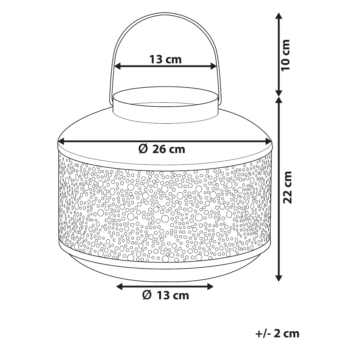 Lampion CORFU Metal 22 cm Złoty