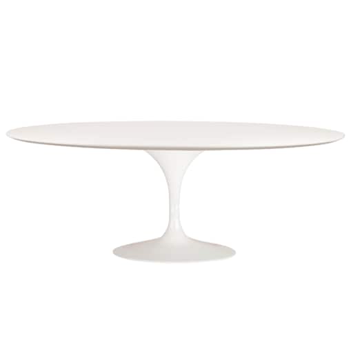 Stół TULIP ELLIPSE biały - blat owalny MDF, metal
