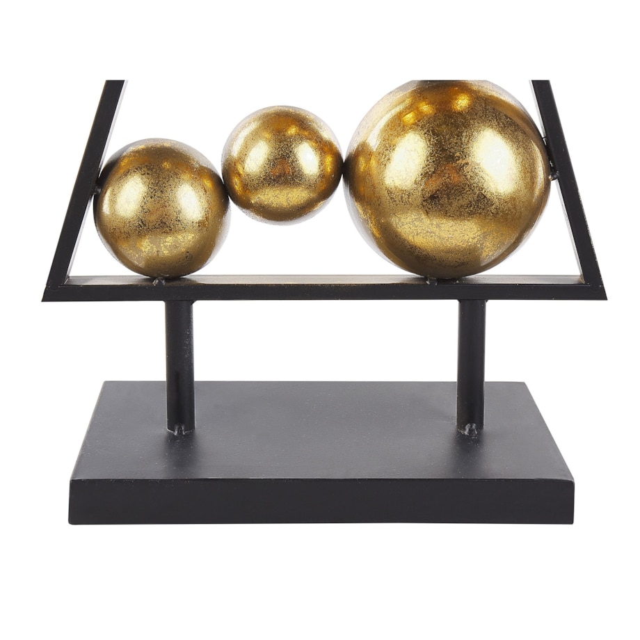 Figurka choinka metalowa czarno-złota RANUA