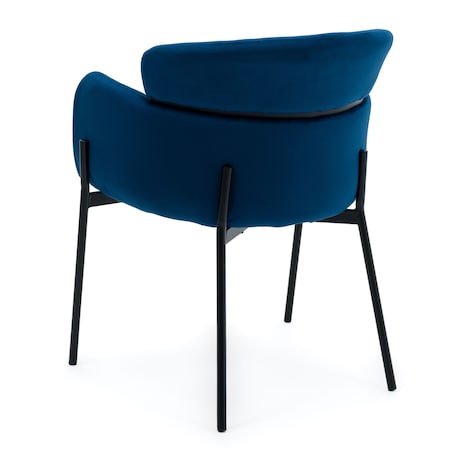 Krzesło tapicerowane welurowe do salonu BOLZANO granatowe