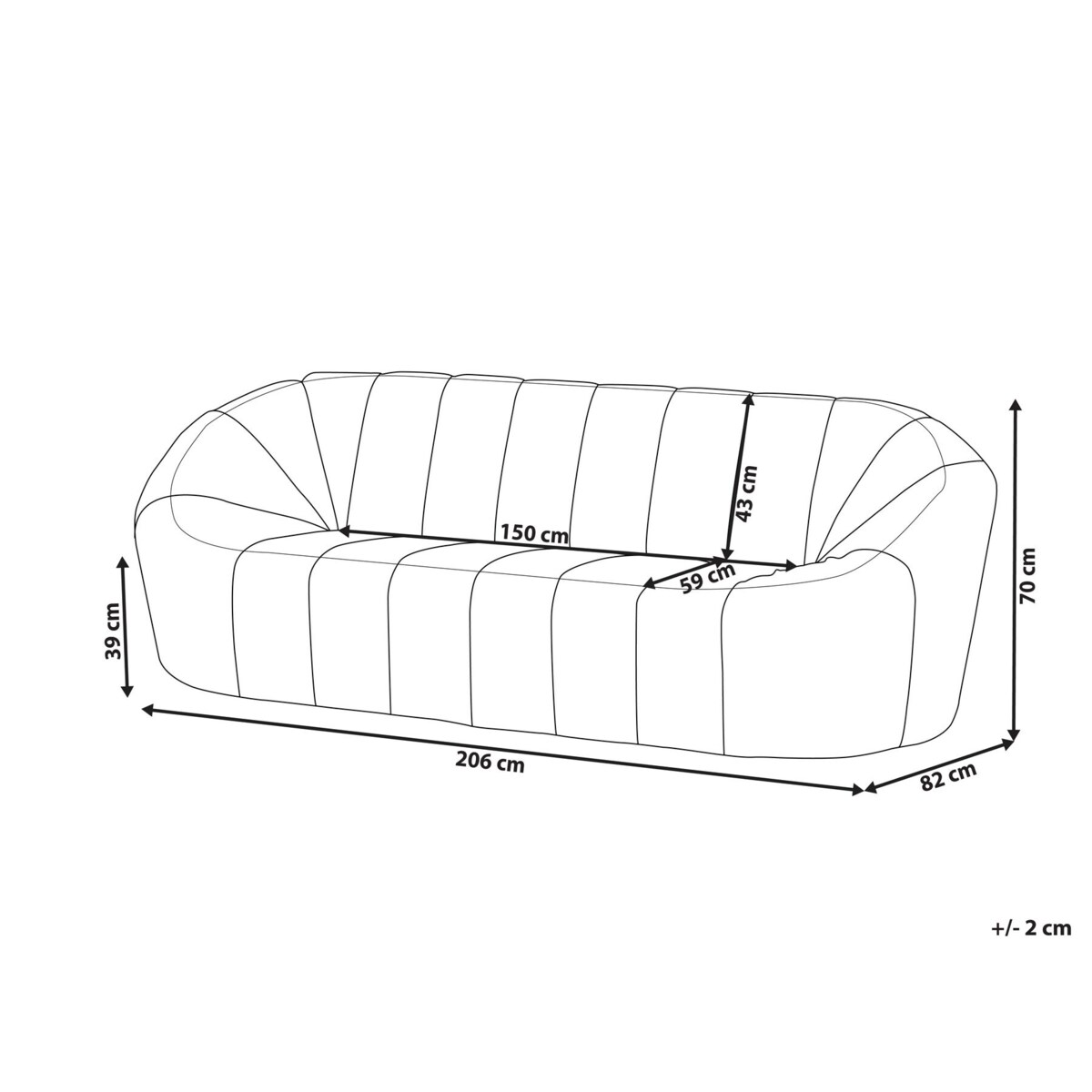 Sofa 3-osobowa boucle biała LOMMA