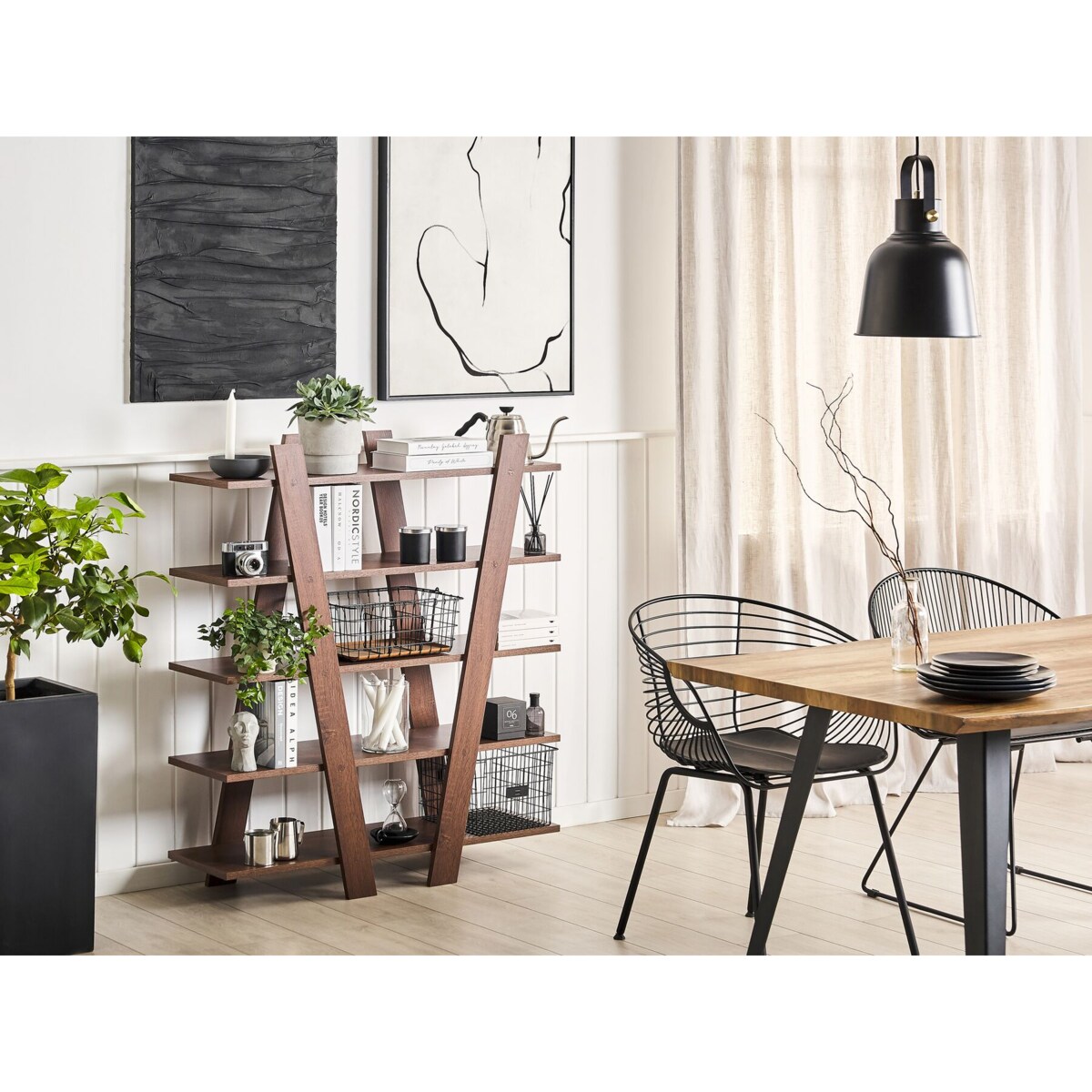 Regał 5 półek ciemne drewno ESCALANTE