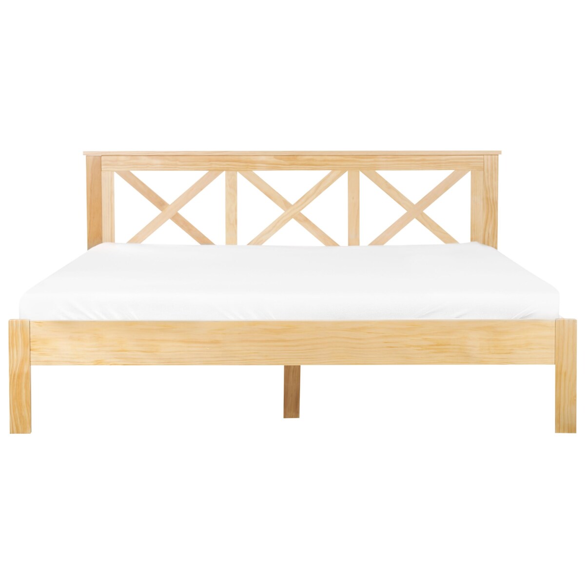 Łóżko drewniane 180 x 200 cm jasne TANNAY