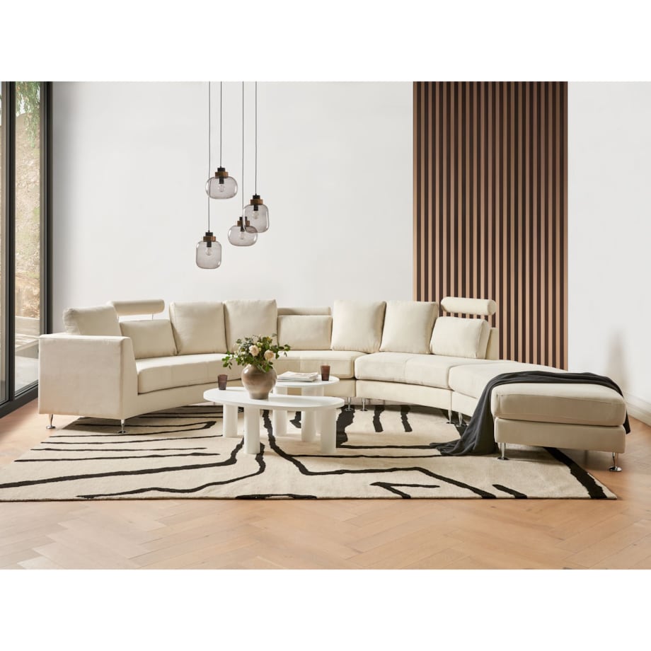 Sofa półokrągła 7-osobowa modułowa beżowa ROTUNDE