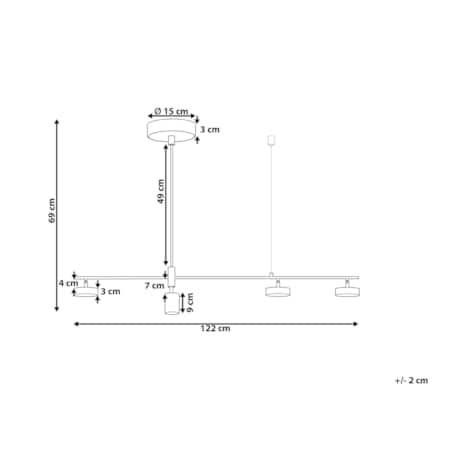 Lampa wisząca 4-punktowa LED metalowa czarna FOYLE