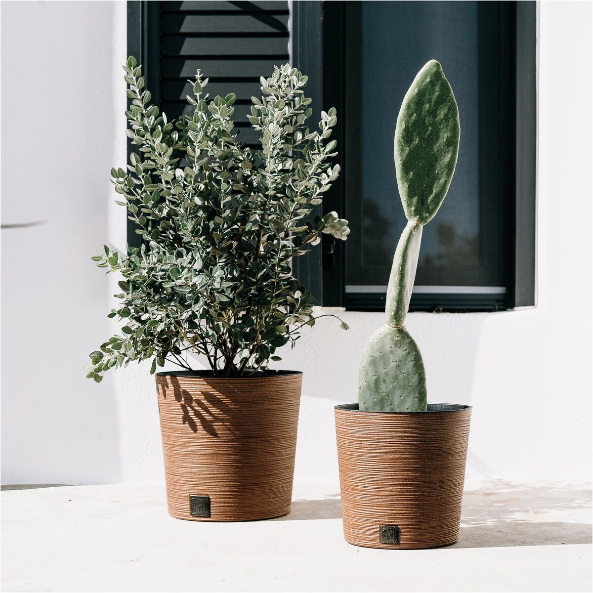 Doniczka Donica Ogrodowa 25 Cm Okrągła Na Taras Do Ogrodu Domu Eco Wood Kawa