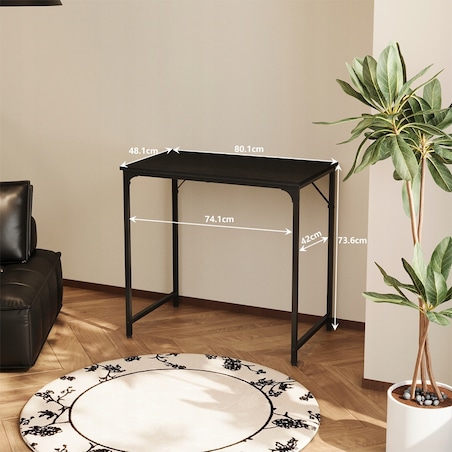 Biurko komputerowe – czarne, industrialne, nowoczesny styl loft, 80 cm