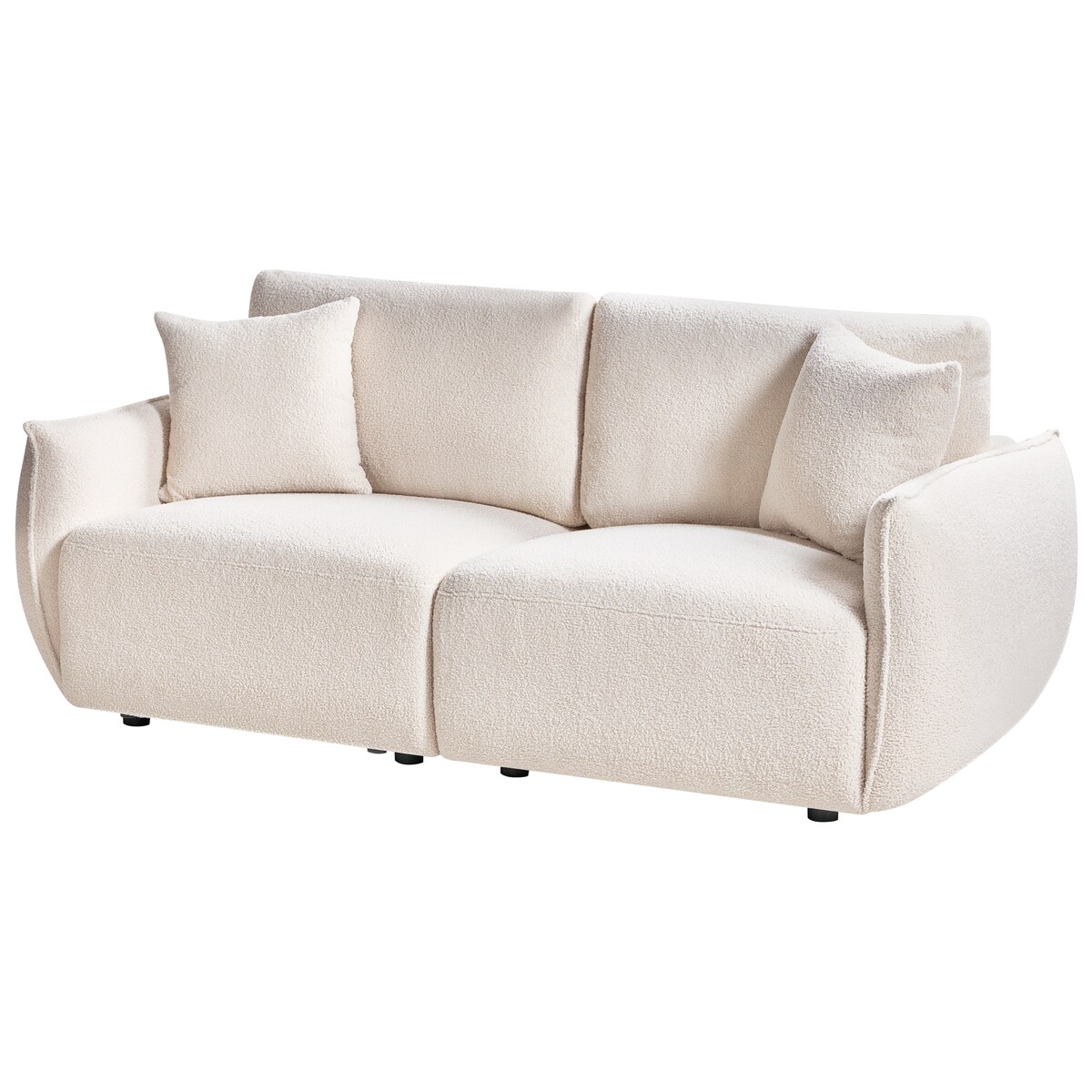 Sofa modułowa dla 2 osób MESNALI Boucle Złamana biel