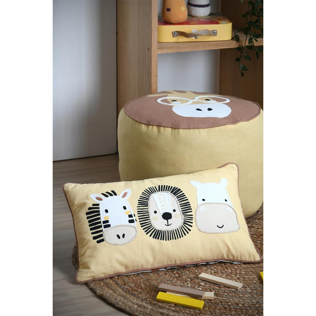 Pufa dla dziecka COQUIN zebra, Ø 40 cm