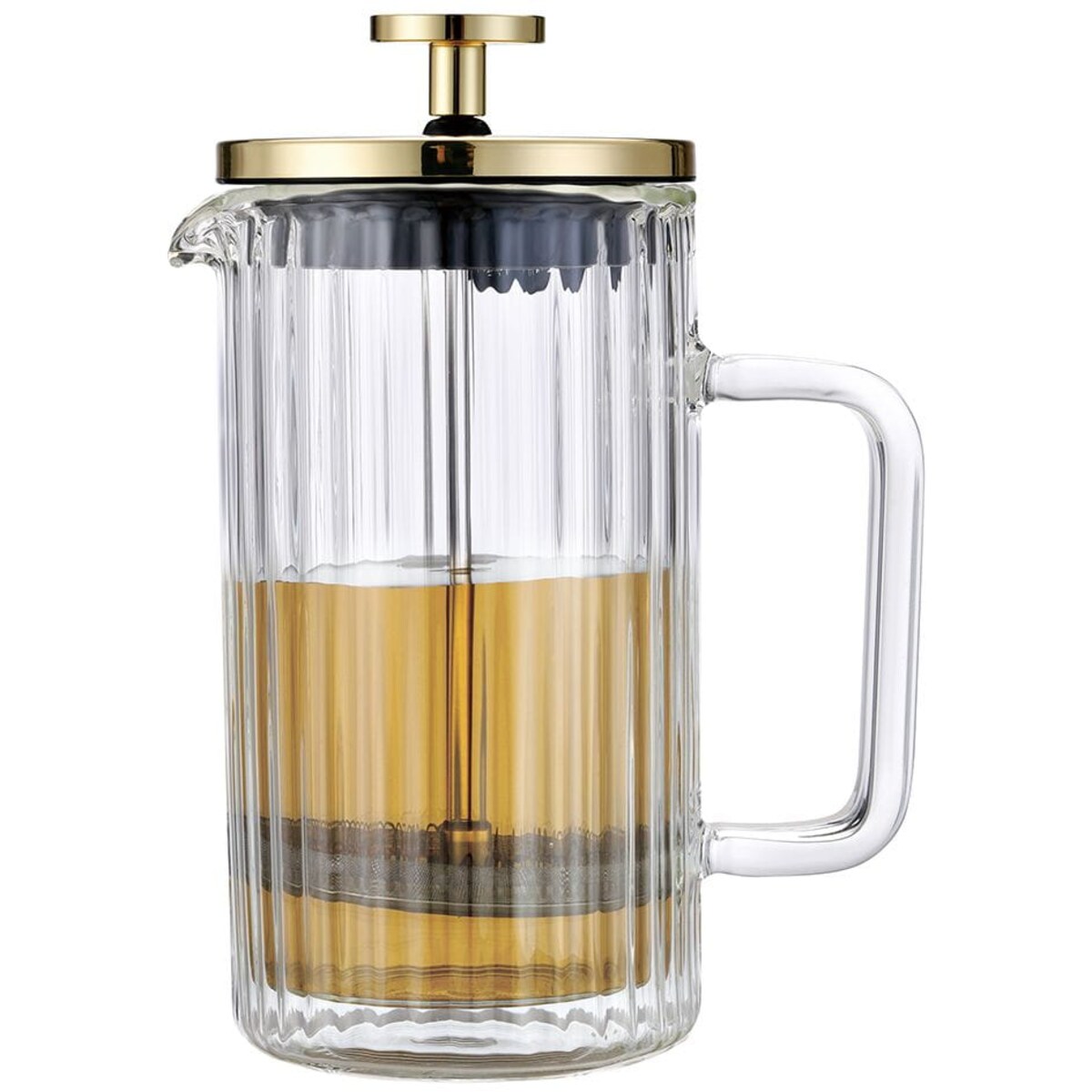 Zaparzacz do kawy herbaty szklany 350ml French Press złoty KLAUSBERG
