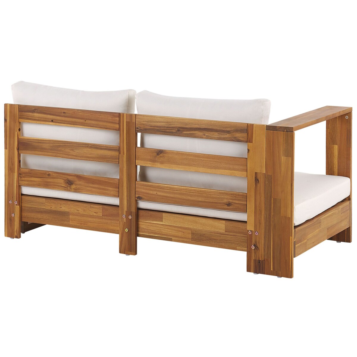 Zestaw ogrodowy drewno akacjowe 5-osobowy prawostronny złamana biel MARETTIMO