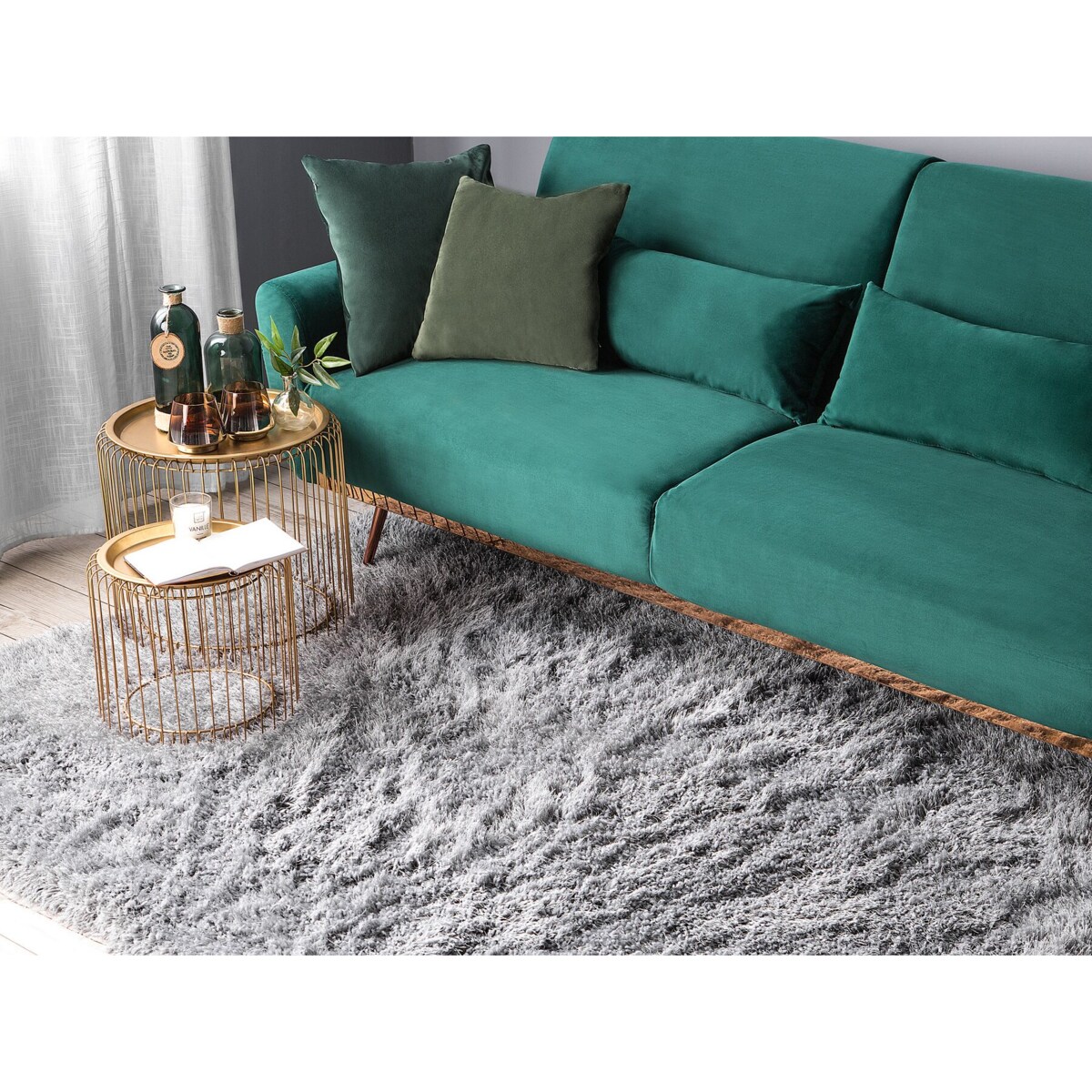 Dywan shaggy 160 x 230 cm szary CIDE